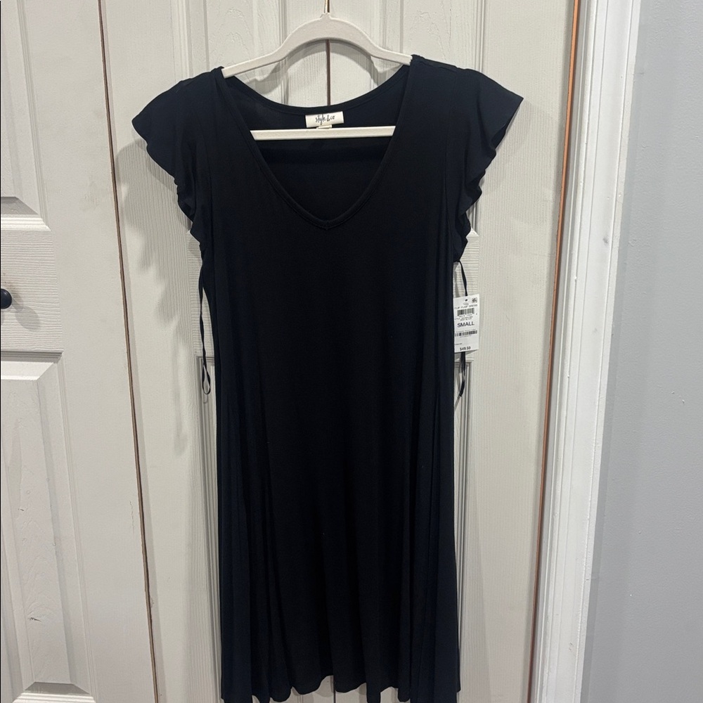 Style & Co. Black Ruffle Sleeve Dress